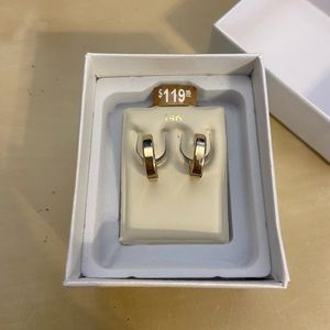 Solid 14K gold huggie hoop earrings (NEVER WORN)!